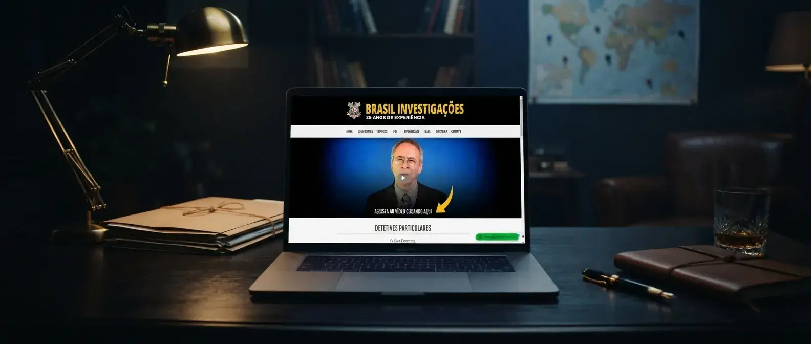 Site de BR Detetive Particular em uso no ambiente do negócio