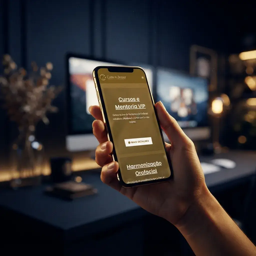 Versão mobile do site de Carmen Zimmer em uso