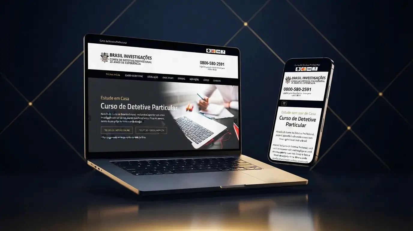 Composição editorial do projeto Curso Detetive Online