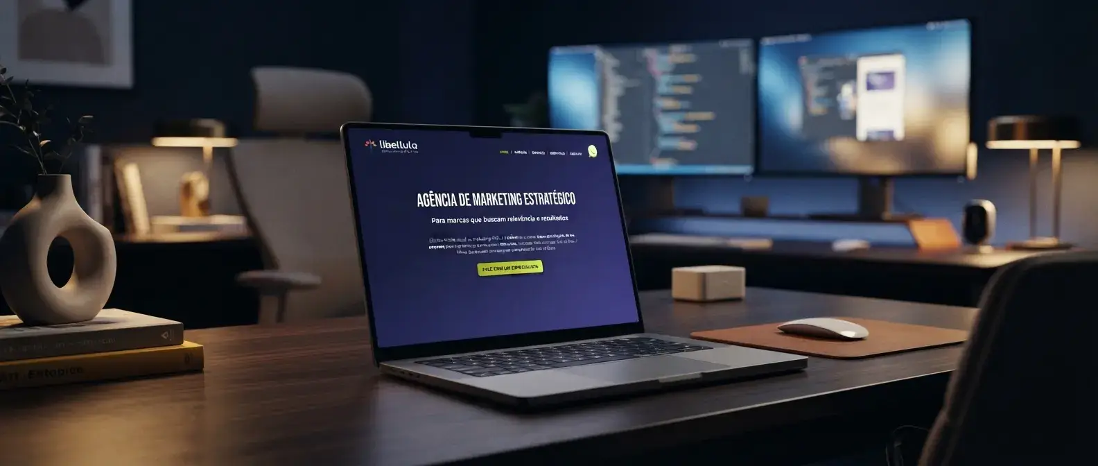 Site de Libellula Marketing em uso no ambiente do negócio