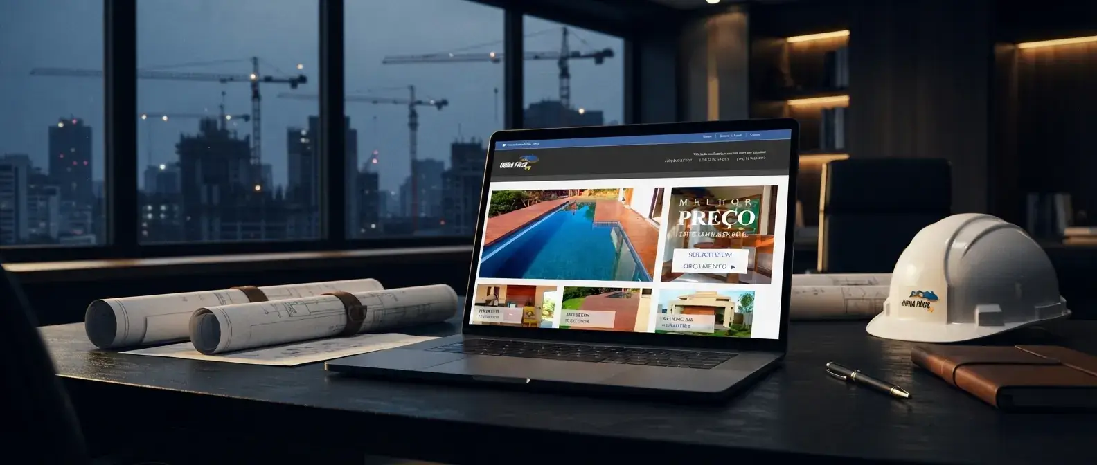 Site de Obra Fácil MG em uso no ambiente do negócio