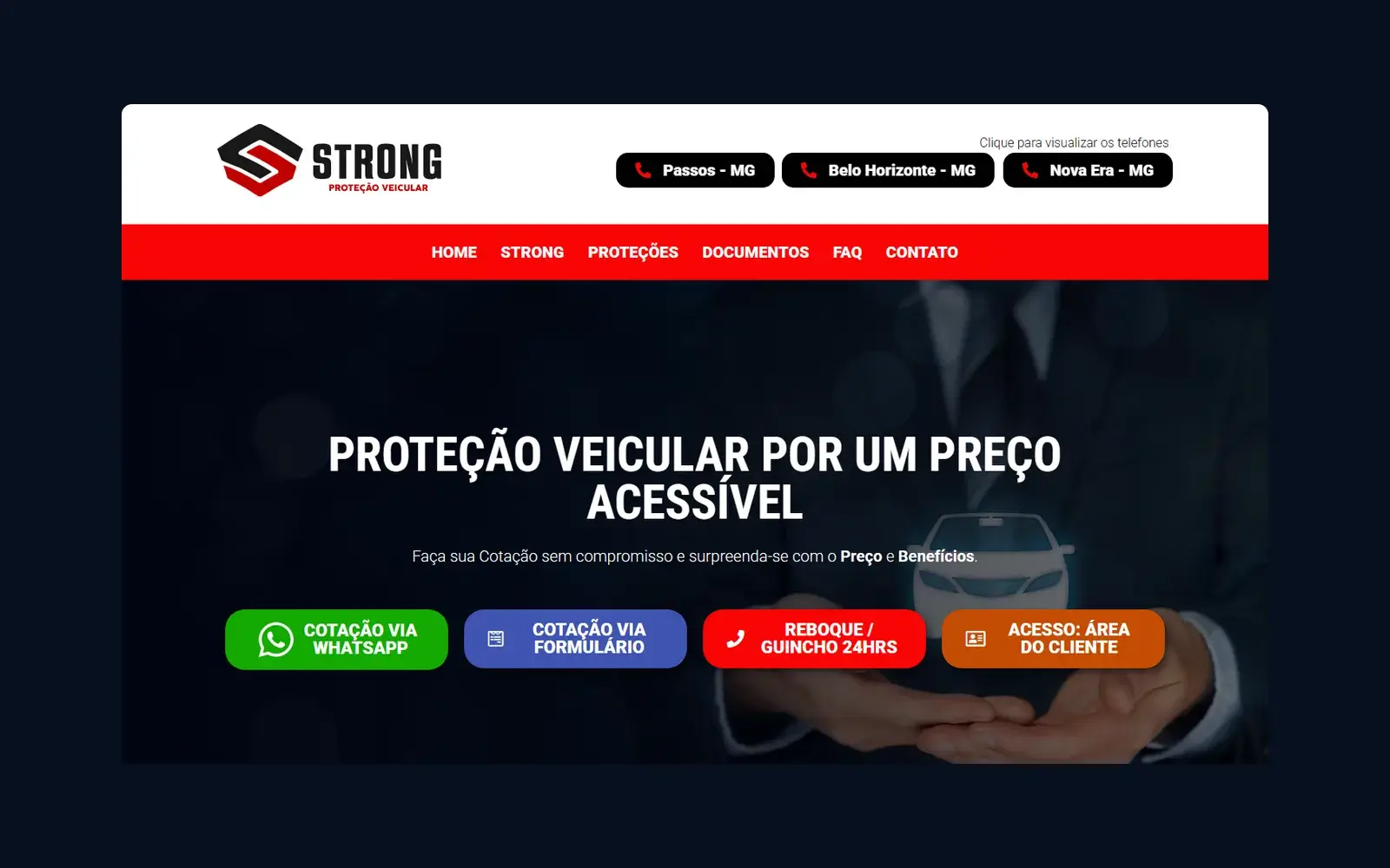 Site de Strong PV em janela de navegador