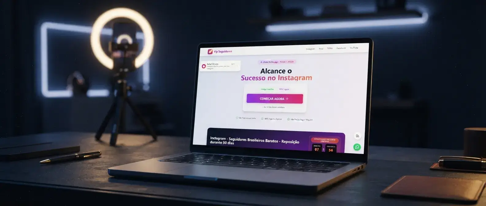 Site de VIP Seguidores em uso no ambiente do negócio